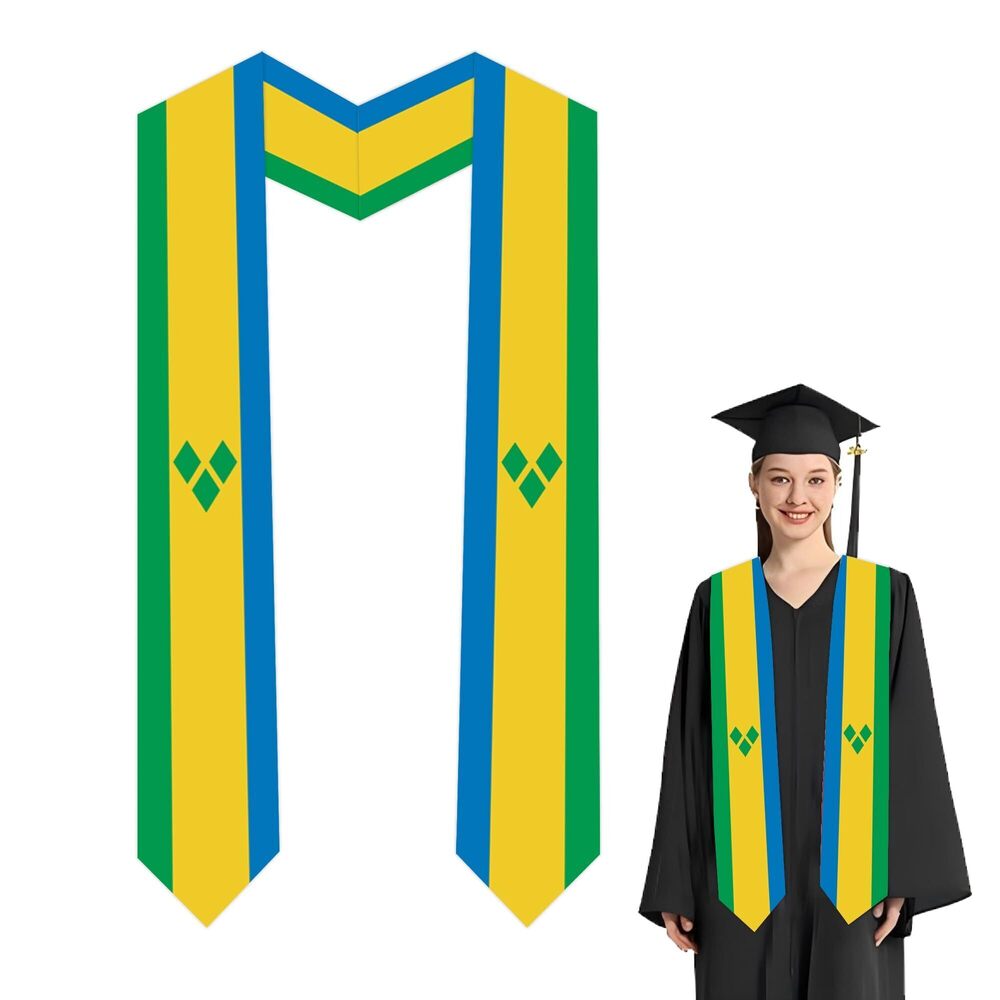 2492 National Flag Graduation Stole Embroidery Sash for Study Aboard